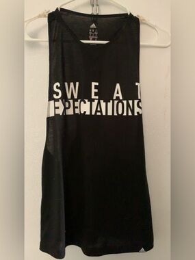 adidas Black Tank Top with White Logo